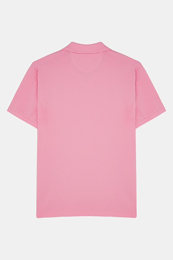 Pink Polo Collar Men's T-Shirt 2