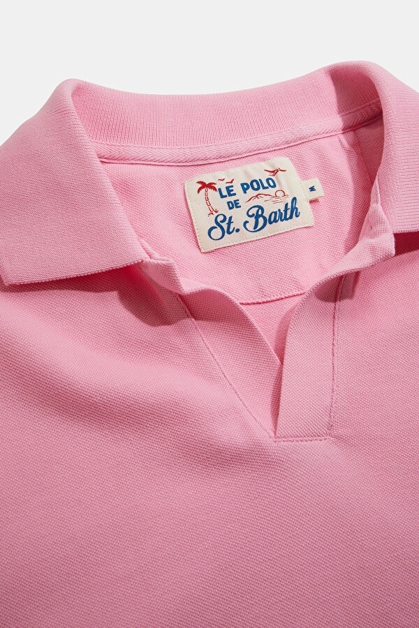 Pink Polo Collar Men's T-Shirt 3