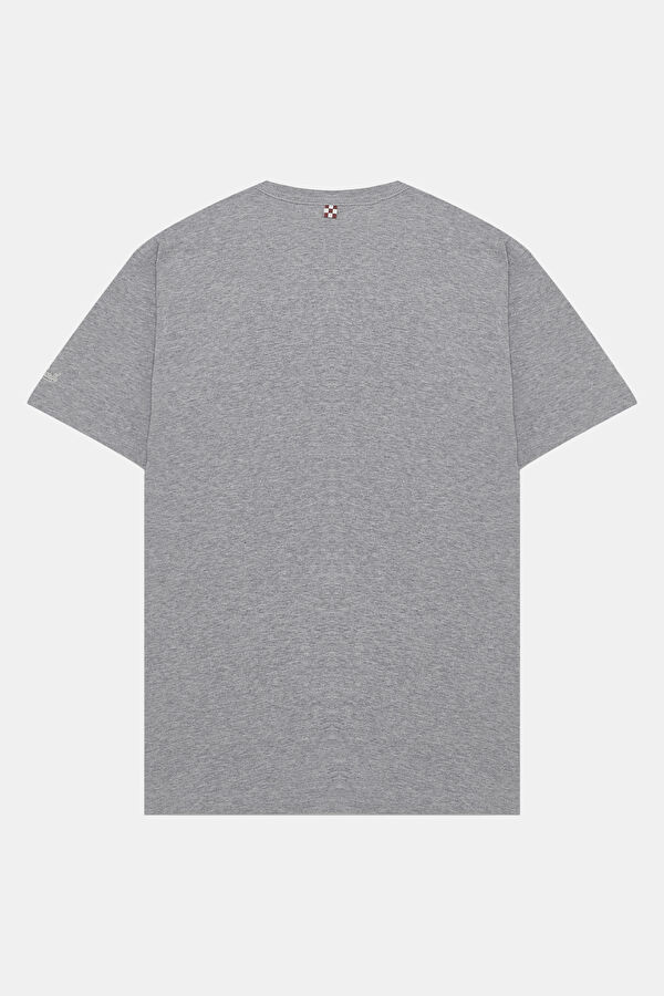Gri Bisiklet Yaka Erkek T-Shirt 2