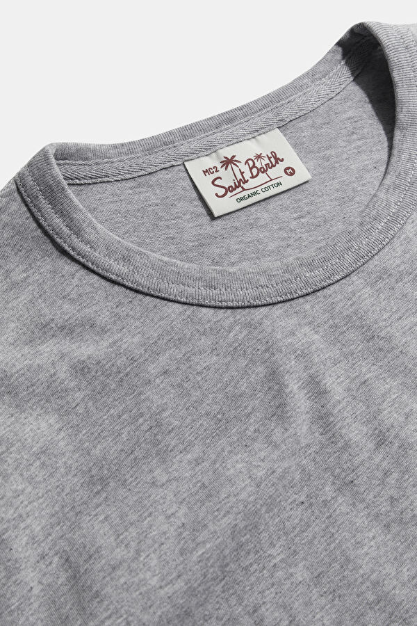 Gri Bisiklet Yaka Erkek T-Shirt 3