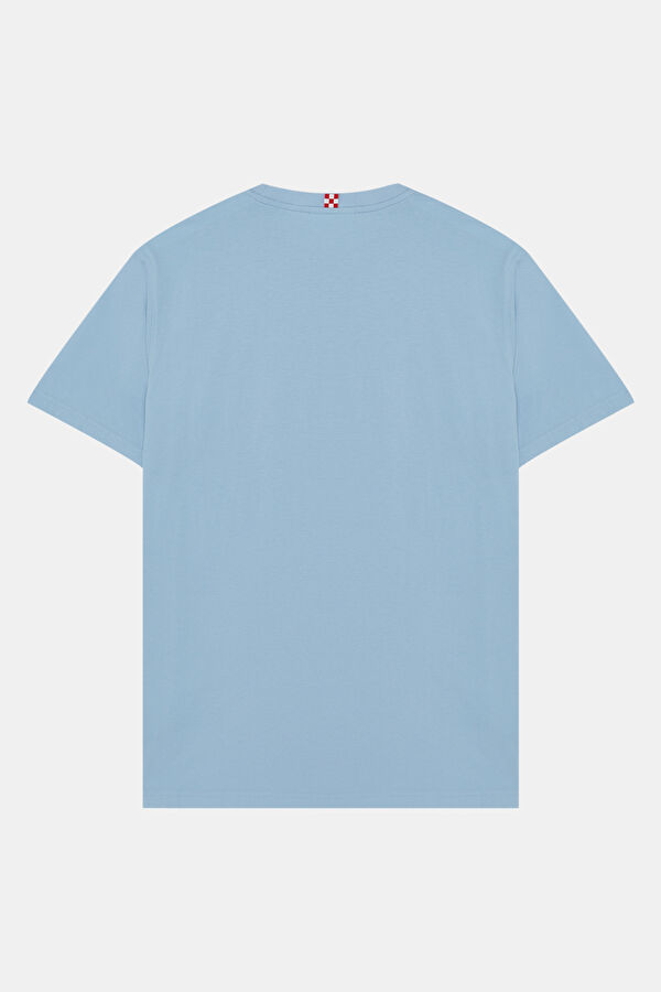Açık Mavi Bisiklet Yaka Erkek T-Shirt 2