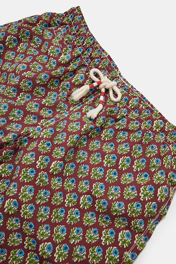 Men's Swimsuit with Coffee Pattern and Elastic Waistband 3