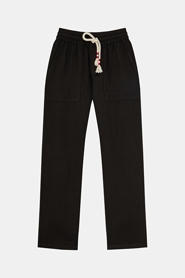 Black Pipe Leg Pants