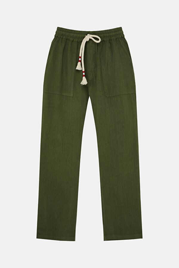 Khaki Straight Leg Men's Trousers