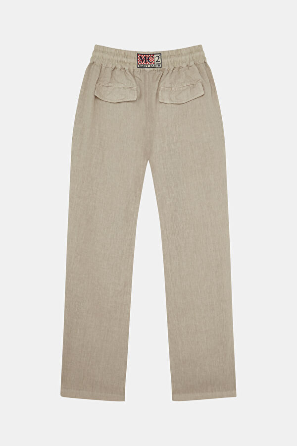 Beige Pipe Leg Pants 2