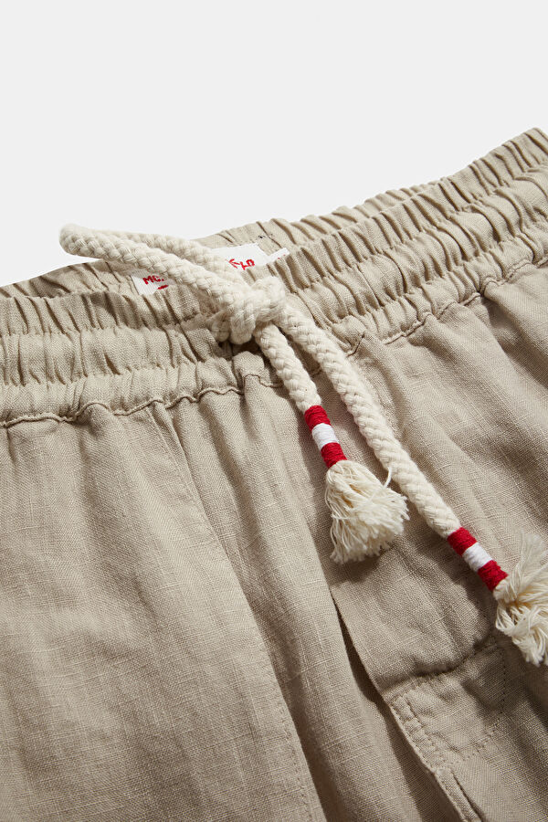 Beige Pipe Leg Pants 3