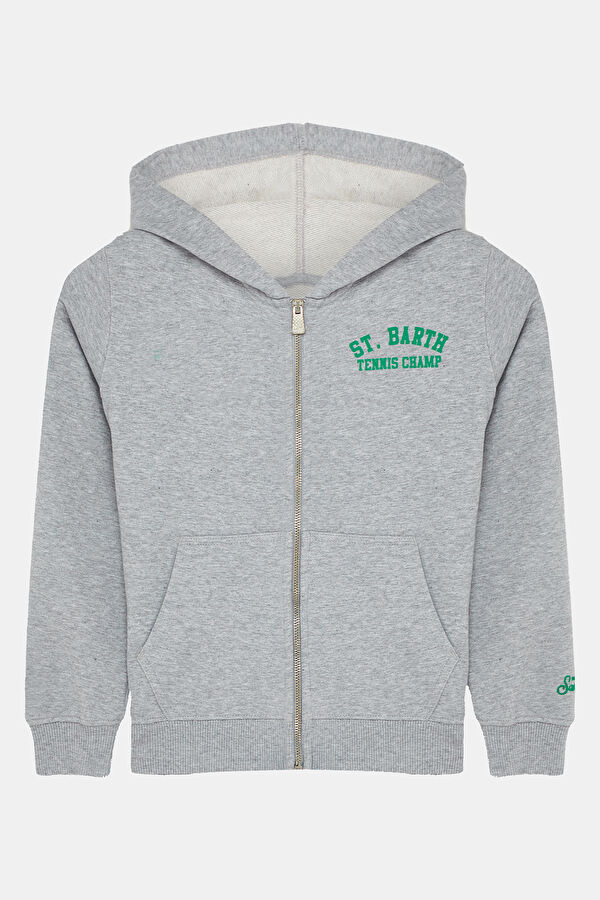 Gri Kapuşonlu Çocuk Sweatshirt