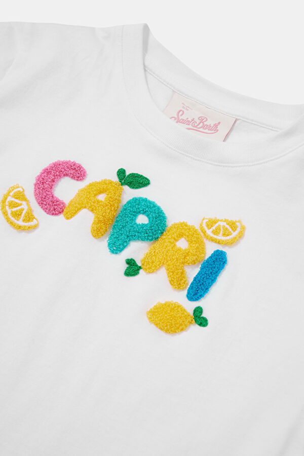 White Crew Neck Printed Kids' T-Shirt 3
