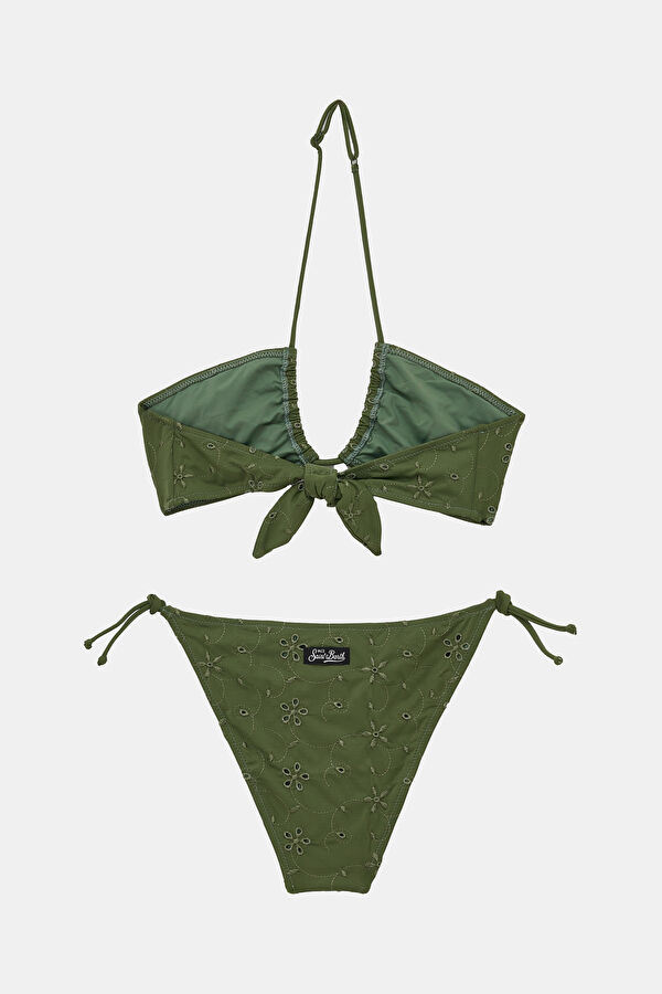 Green Patterned Kids' Bikini 2