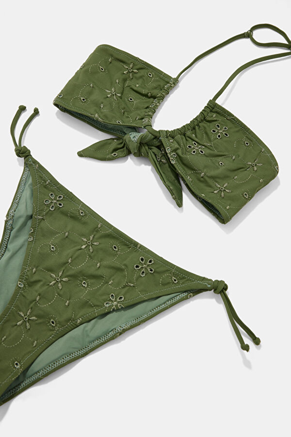 Green Patterned Kids' Bikini 3