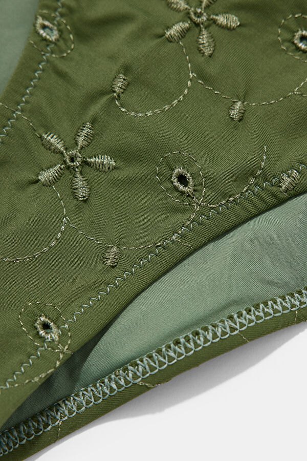 Green Patterned Kids' Bikini 4