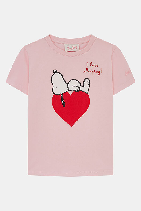 Pink Crew Neck Printed T-Shirt