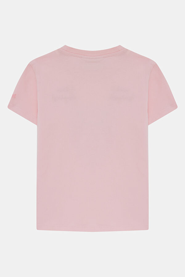 Pink Crew Neck Printed T-Shirt 2