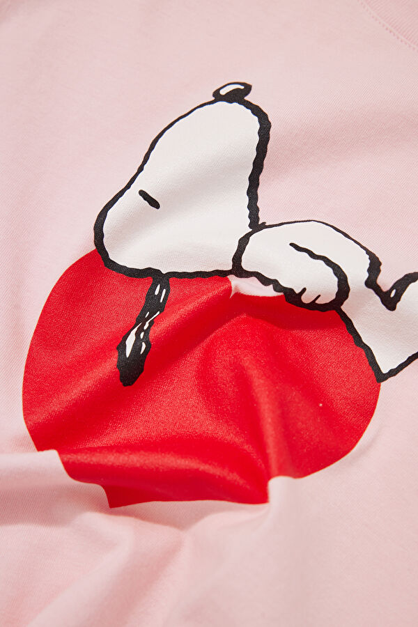 Pink Crew Neck Printed T-Shirt 4