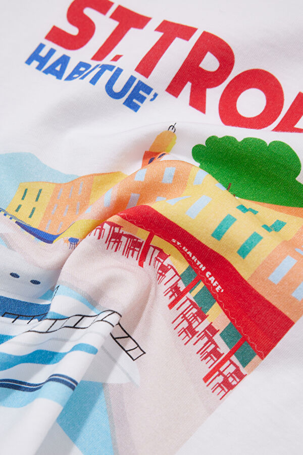 Multicolored Crew Neck Printed T-Shirt 4