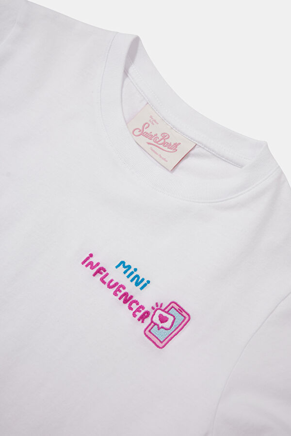 White Crew Neck Printed Kids' T-Shirt 3