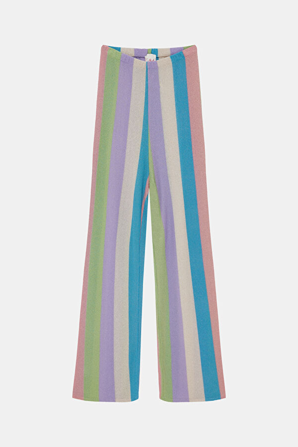 Çok Renkli Wide Leg Pantolon