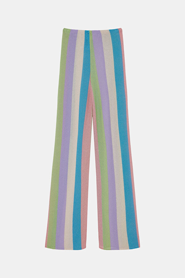 Çok Renkli Wide Leg Pantolon 2