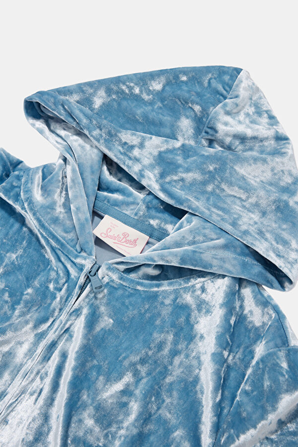 Mavi Kapuşonlu Sweatshirt 3
