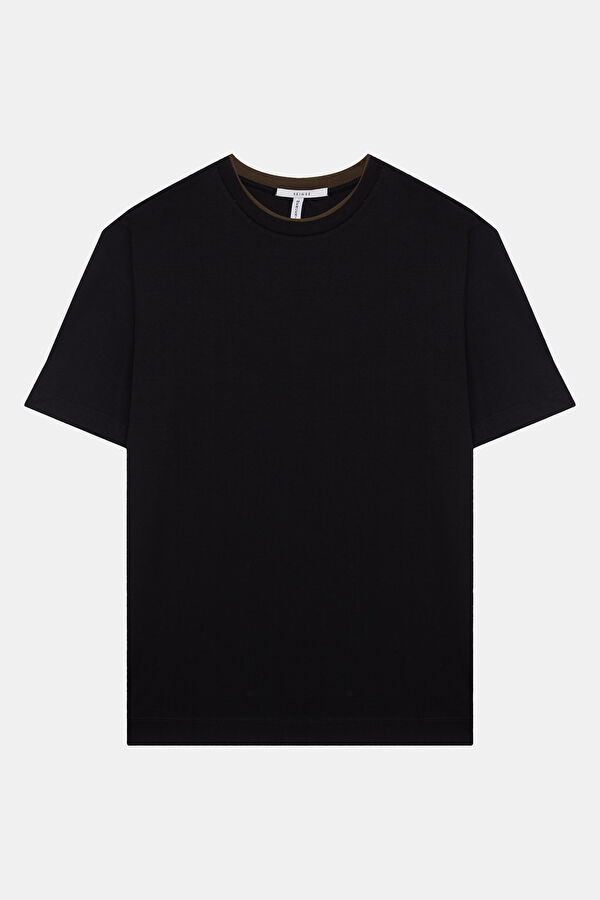 Relaxed Fit Black Crew Neck Men's T-Shirt