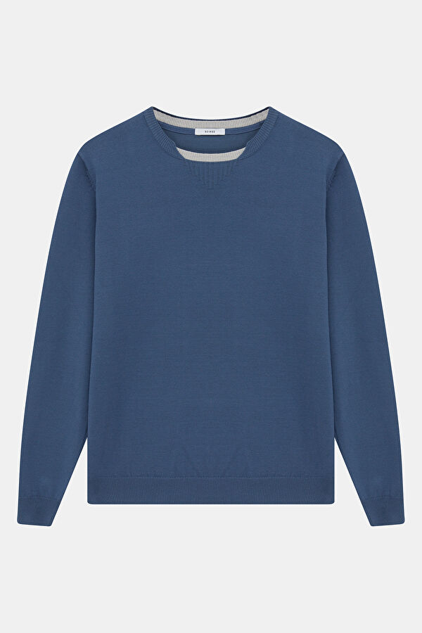 Blue Knit Men's Sweater