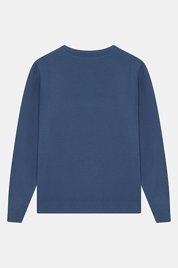 Blue Knit Men's Sweater 2
