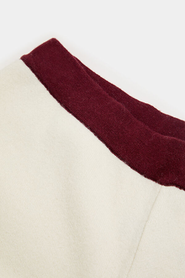 Off-white wide-leg viscose/wool women's trousers. 5