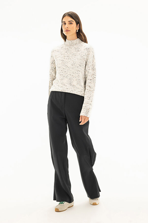 Grey Polyester Knit Women's Sweater 3