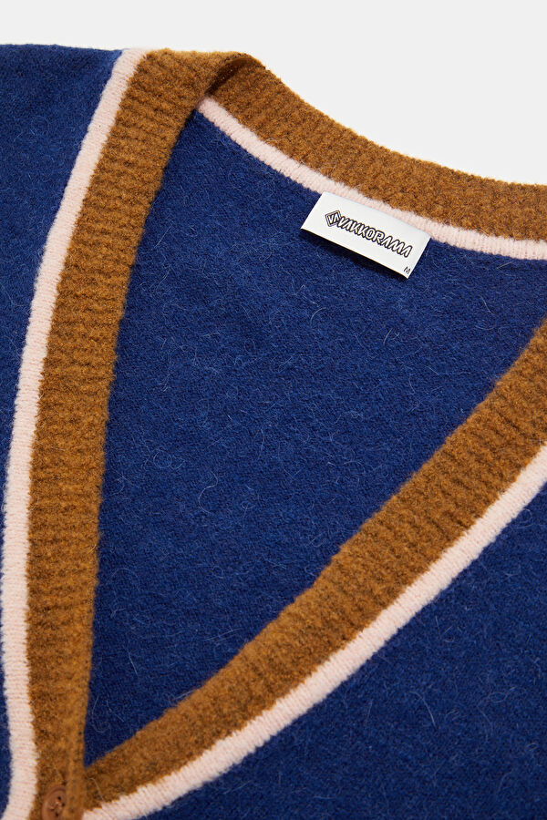 Navy Wool Knit Women's Cardigan 3