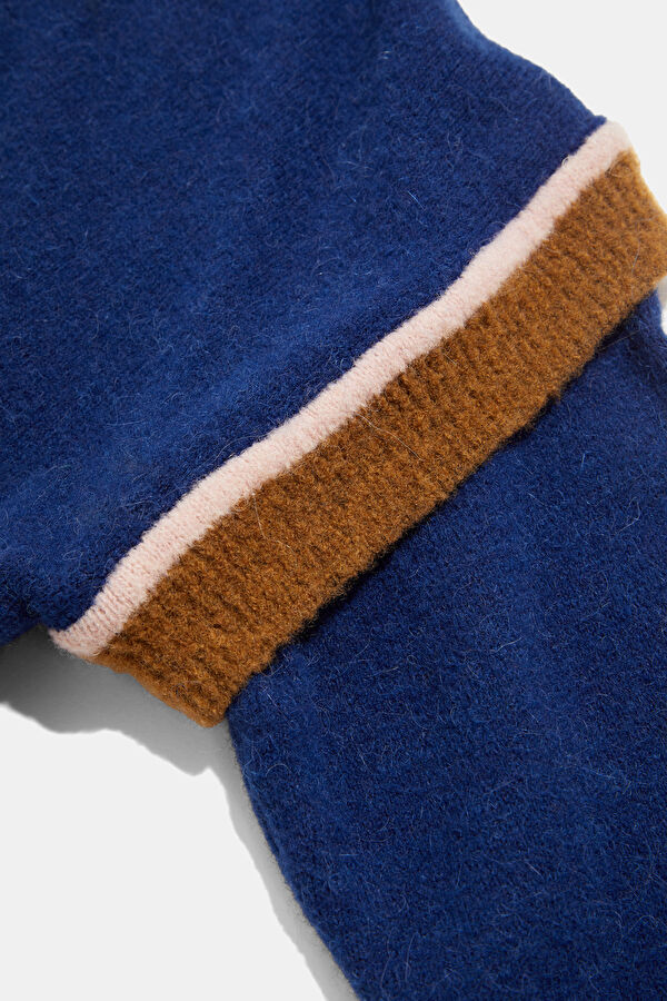 Navy Wool Knit Women's Cardigan 5