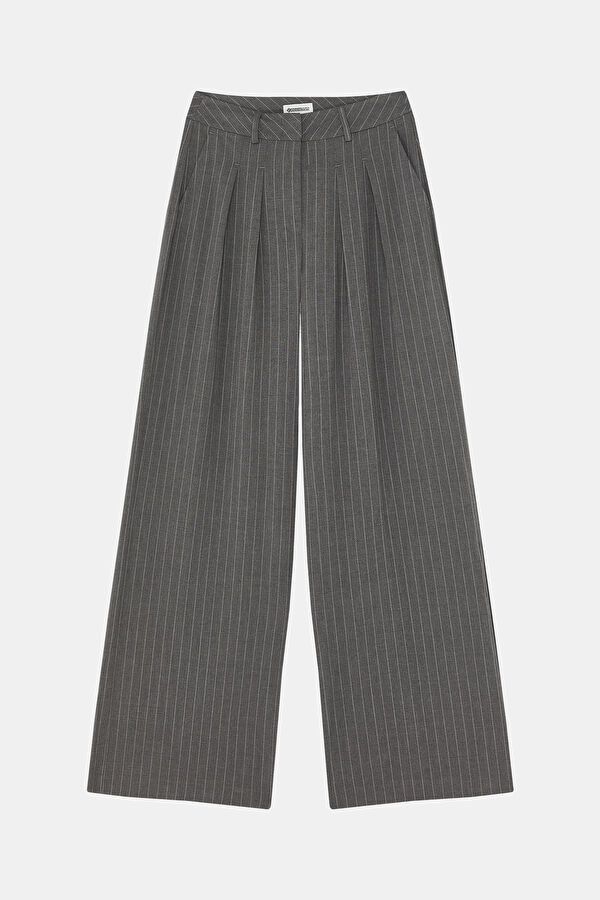Grey Wide Leg Women's Trousers 5