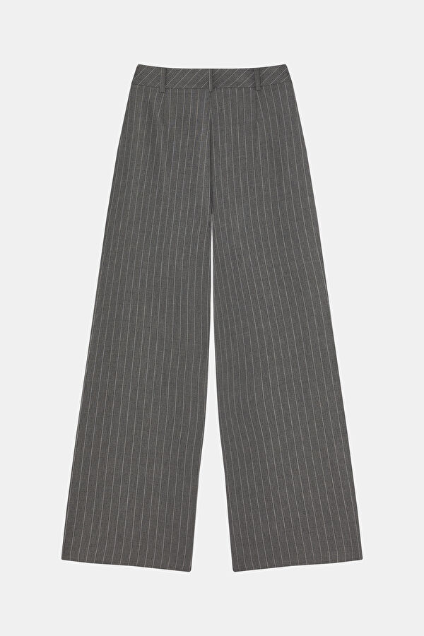 Grey Wide Leg Women's Trousers 6