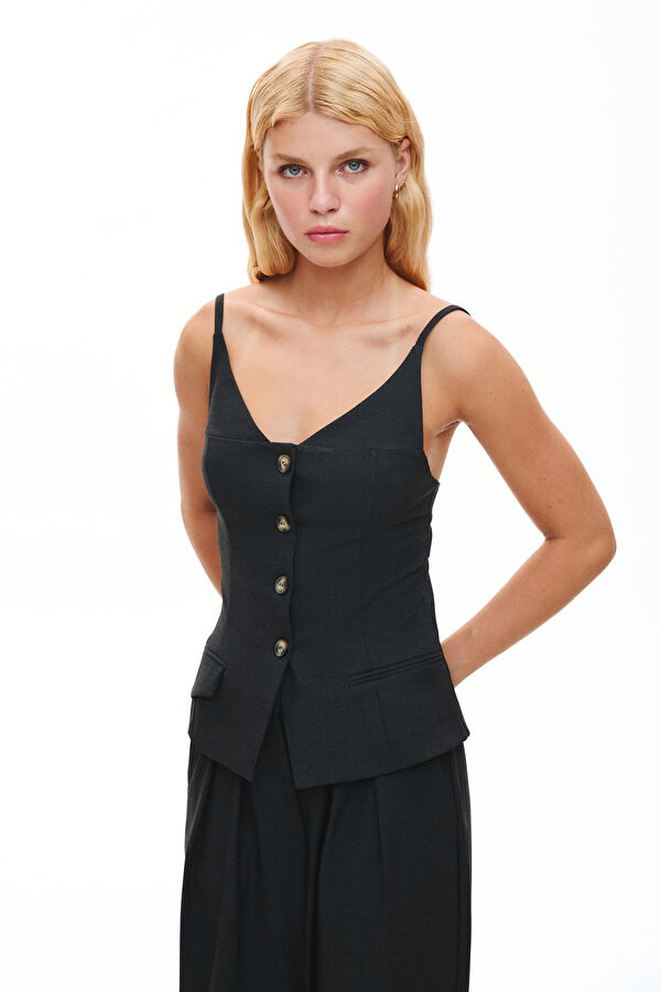 Anthracite Strappy Women's Blouse