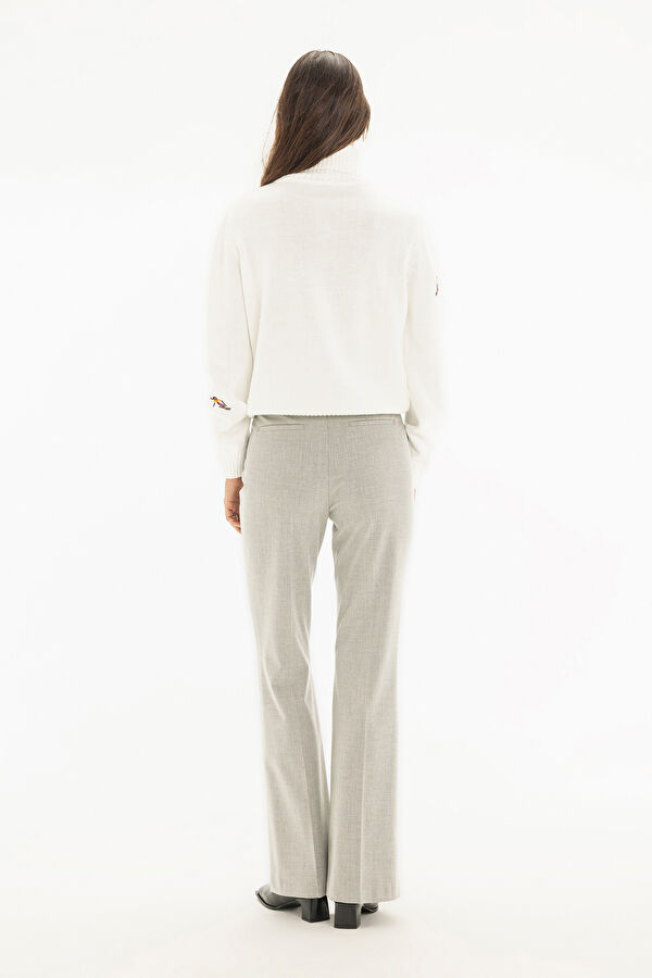 Grey Wide Leg Women's Trousers 2
