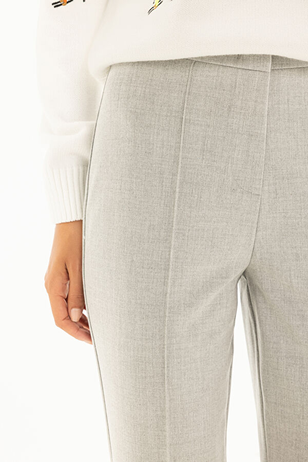 Grey Wide Leg Women's Trousers 3
