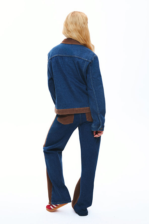 Blue Straight Leg Women's Trousers 2