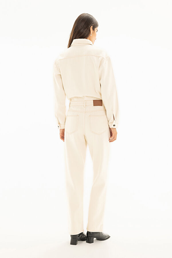 Off-white Buttoned Denim Women's Jumpsuit 2