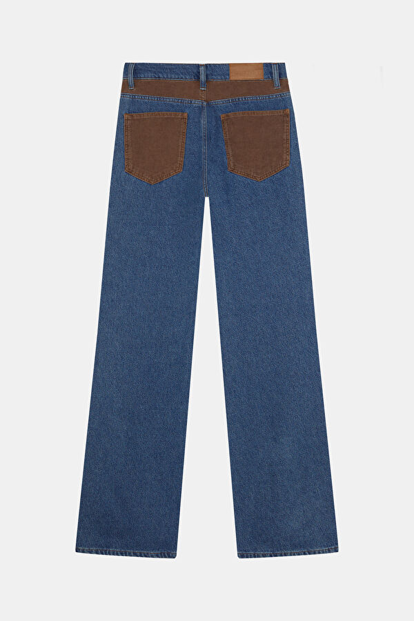 Blue Straight Leg Women's Trousers 4