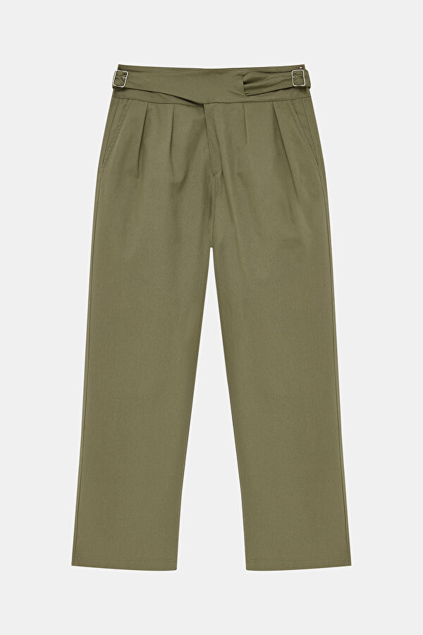 Light Khaki Straight Leg Women's Trousers