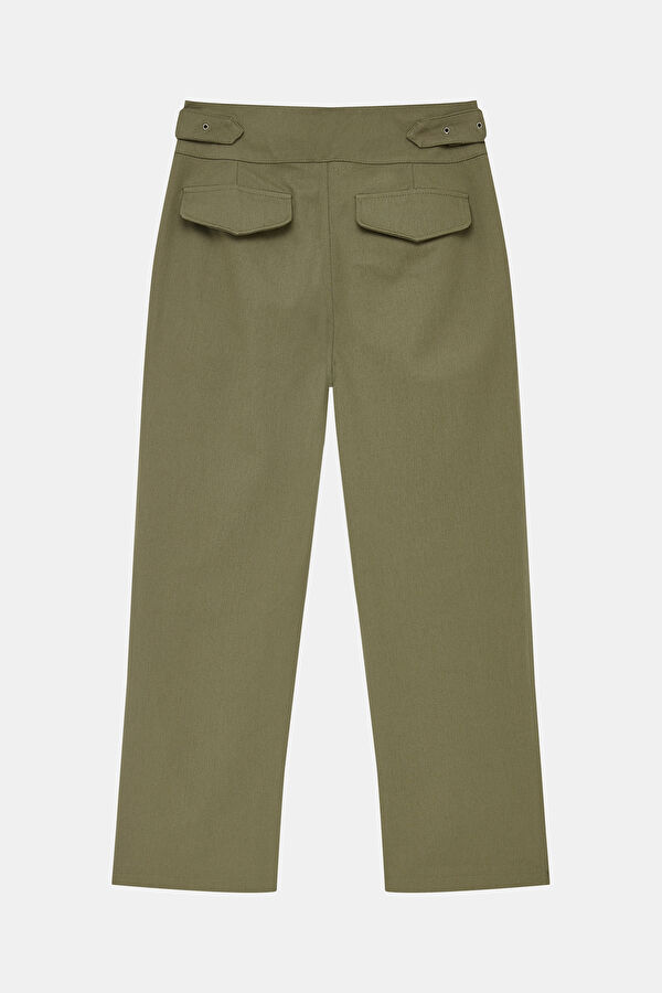 Light Khaki Straight Leg Women's Trousers 2