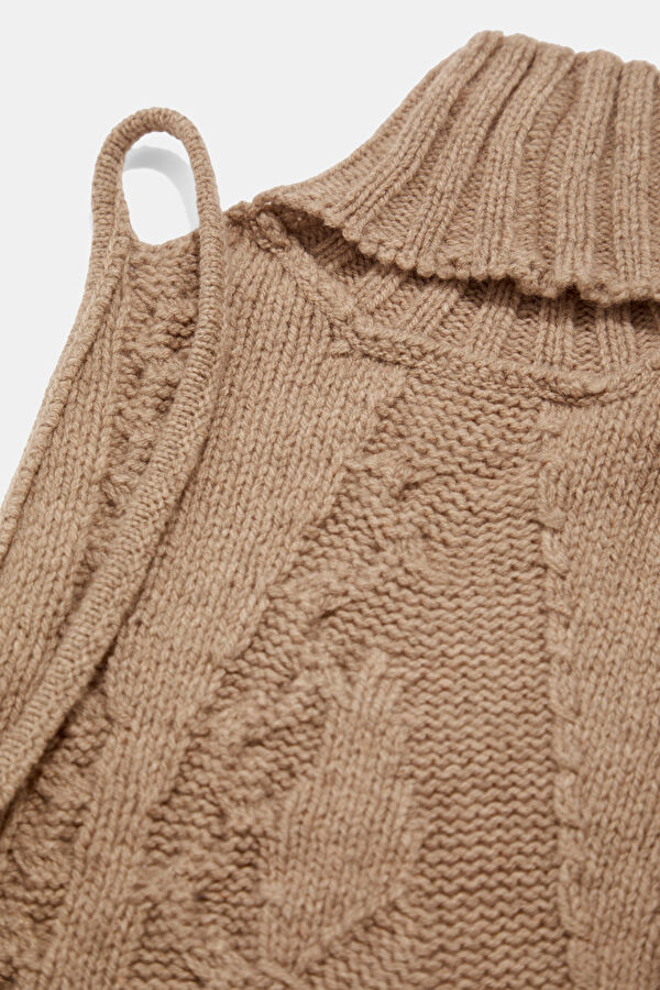 Beige Strappy Women's Blouse 4