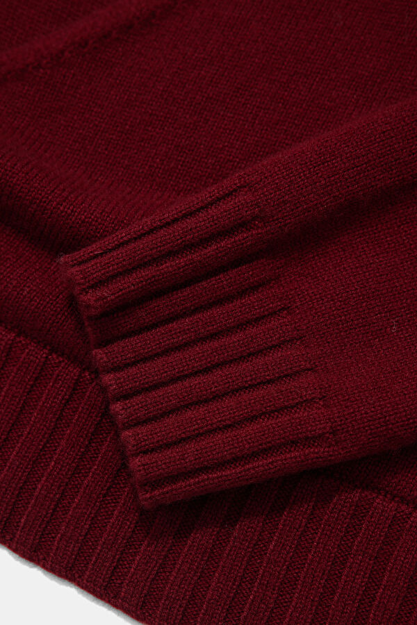 Burgundy Wool Women's Sweater 4