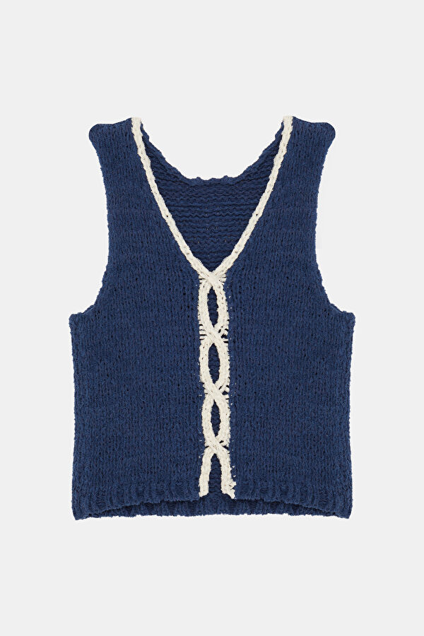 Navy Sleeveless Women's Blouse