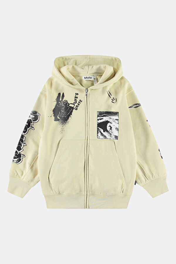 Bej Kapuşonlu Çocuk Sweatshirt