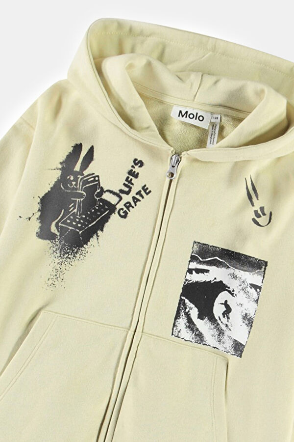 Bej Kapuşonlu Çocuk Sweatshirt 4