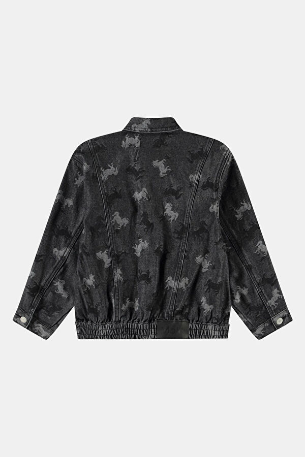 Black Buttoned Kids Jacket 2
