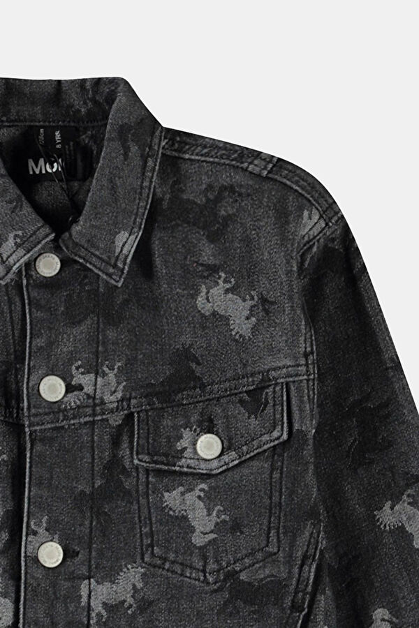 Black Buttoned Kids Jacket 3