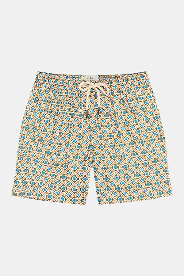 Multicolored Patterned Elastic Swimsuit