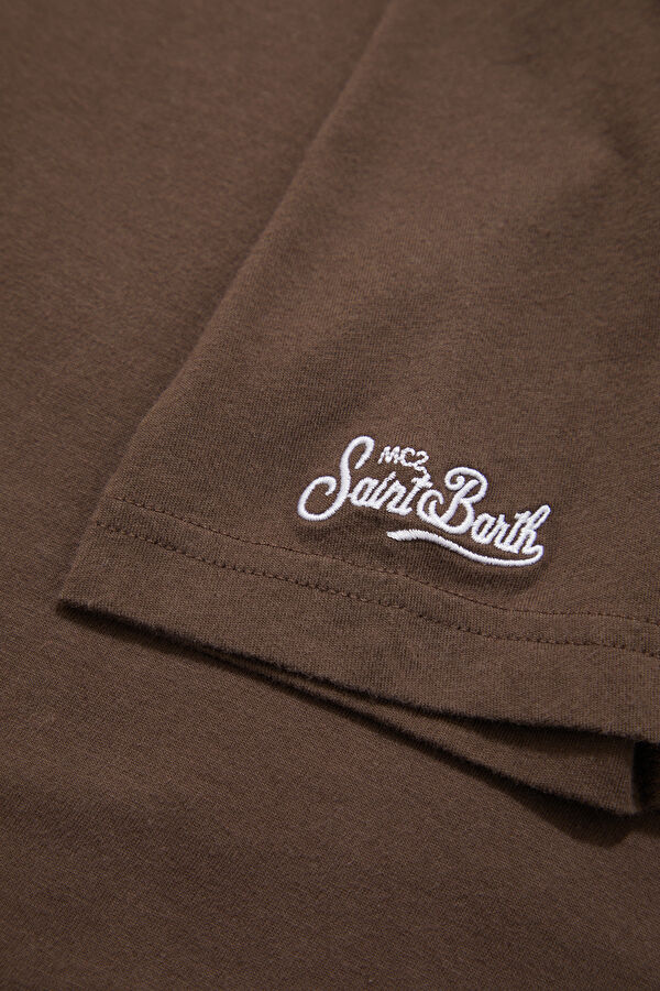 Relax Fit Brown Crew Neck Printed T-Shirt 4