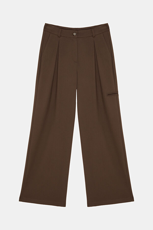 Coffee Wide Leg Women's Trousers 4